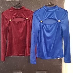 Velvet cut out tops